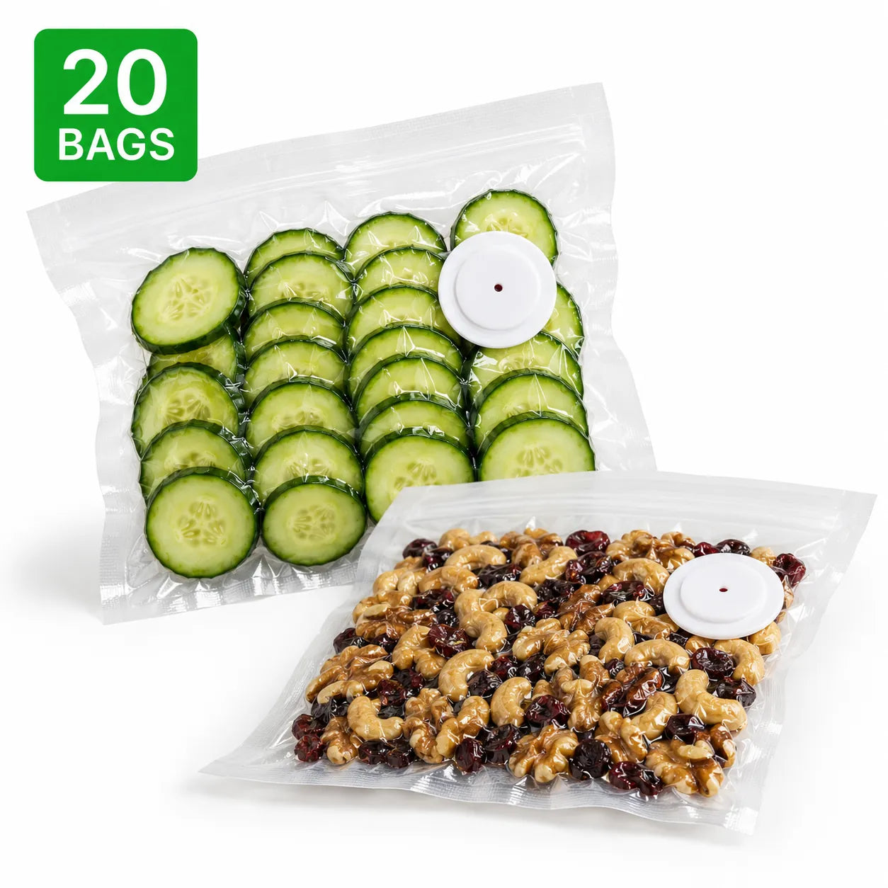Medium Reusable Vacuum Seal Bags - 20 Units